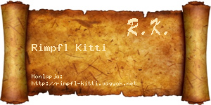 Rimpfl Kitti névjegykártya